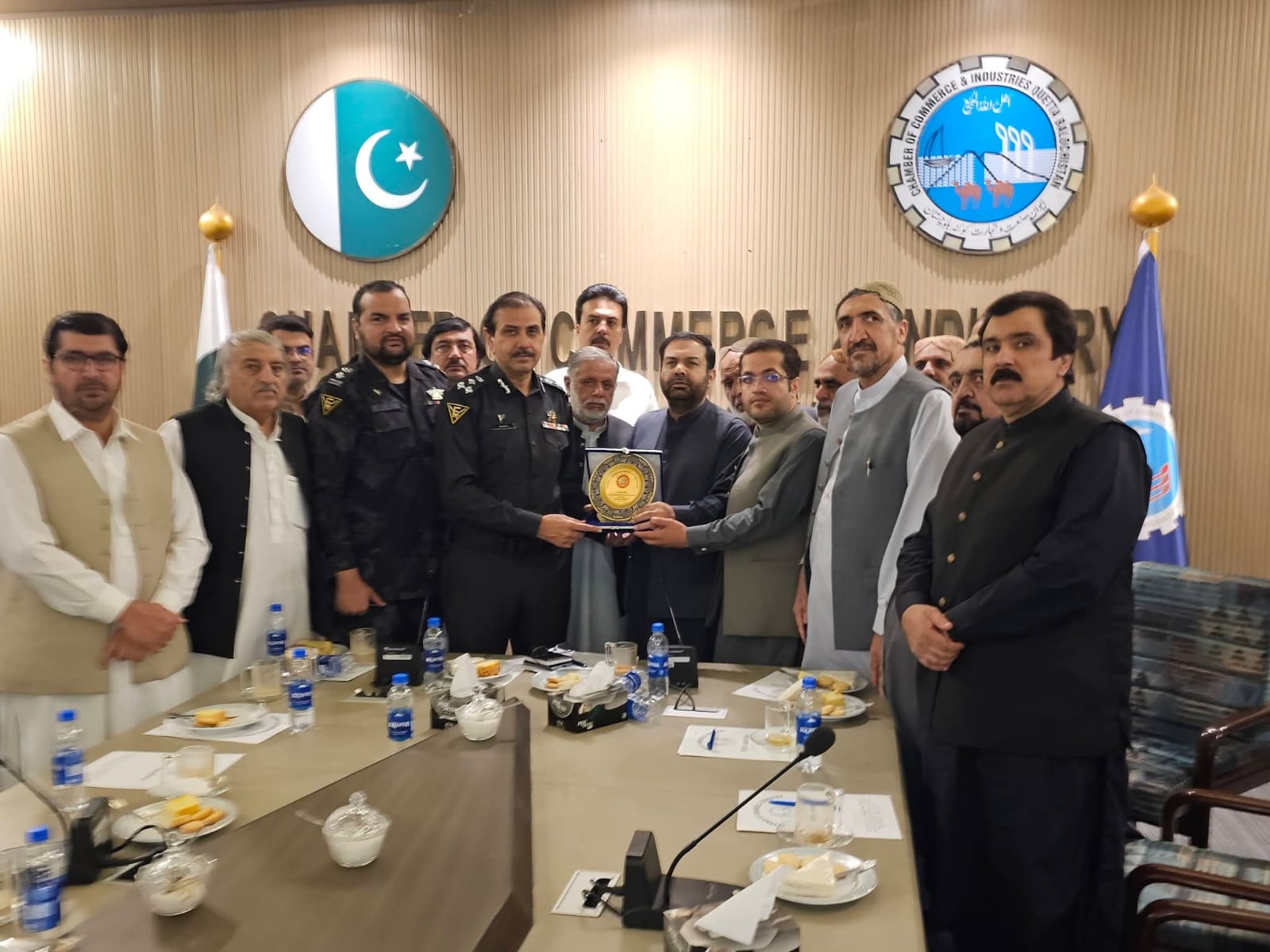 President Qcci Given Shield to Collector Customs Mr Shahid Jan
